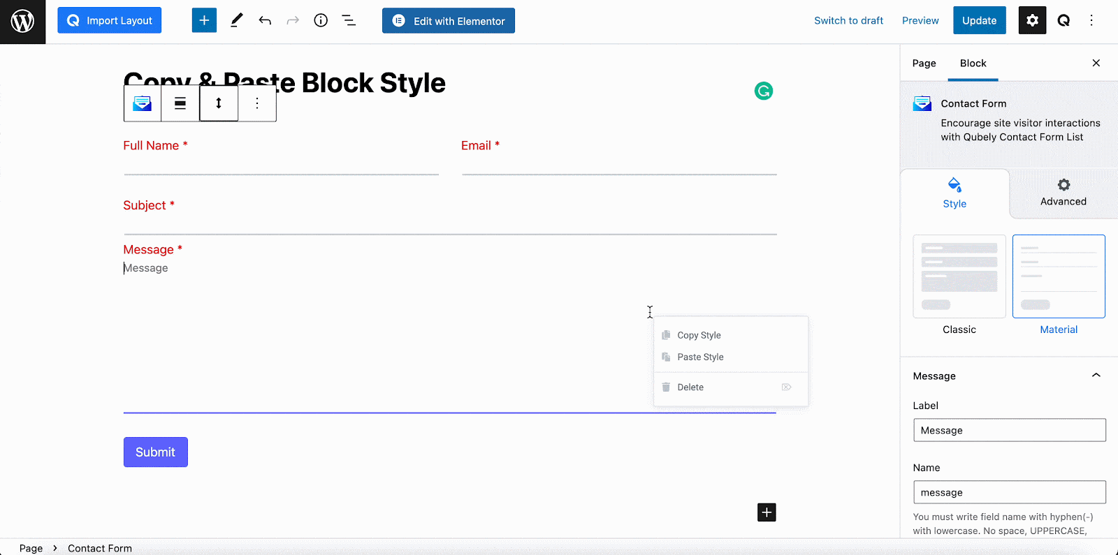 How To Copy And Paste Styles In WordPress Gutenberg 11 copy and paste style