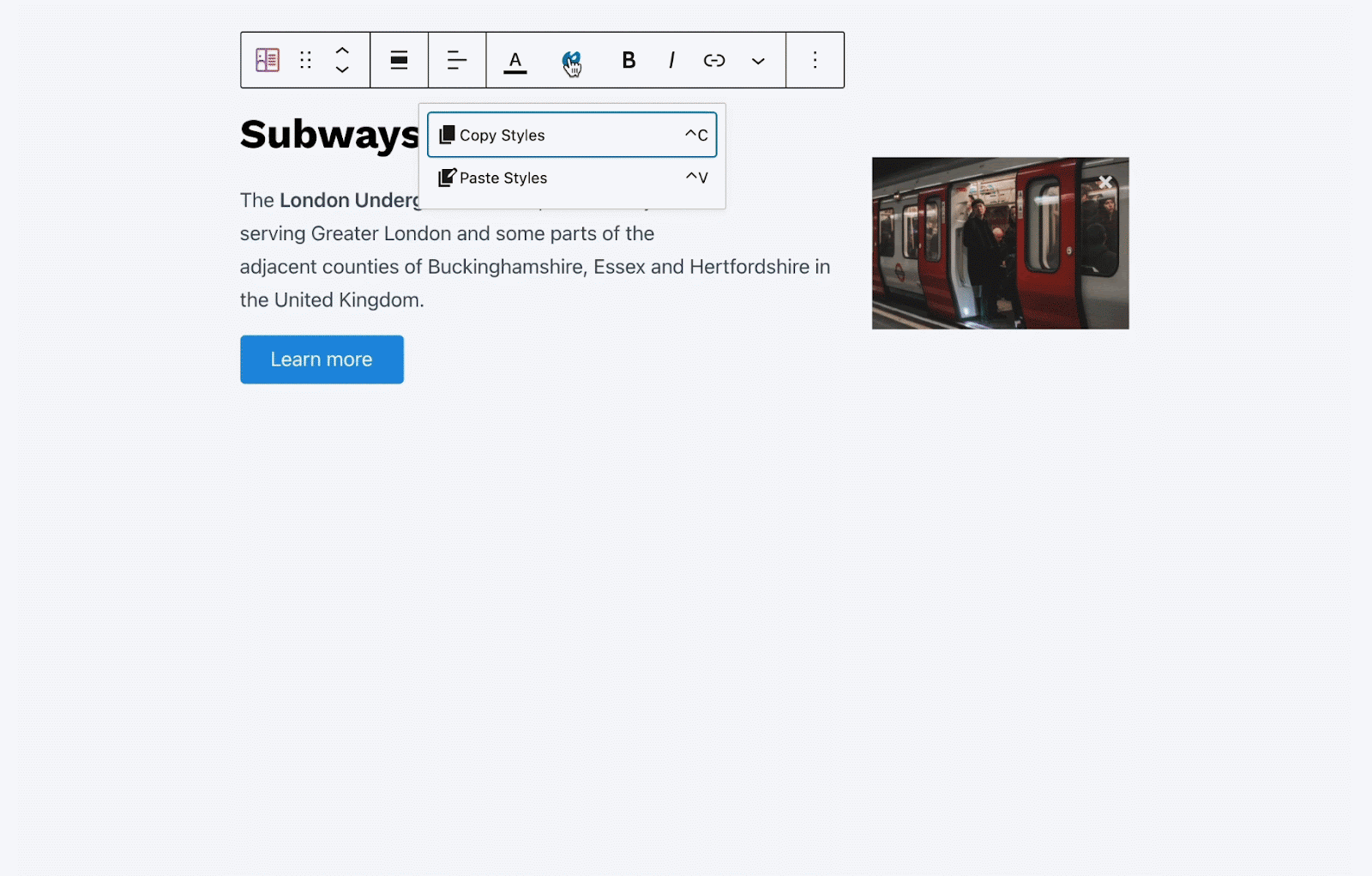 How To Copy And Paste Styles In WordPress Gutenberg 14 copy and paste style