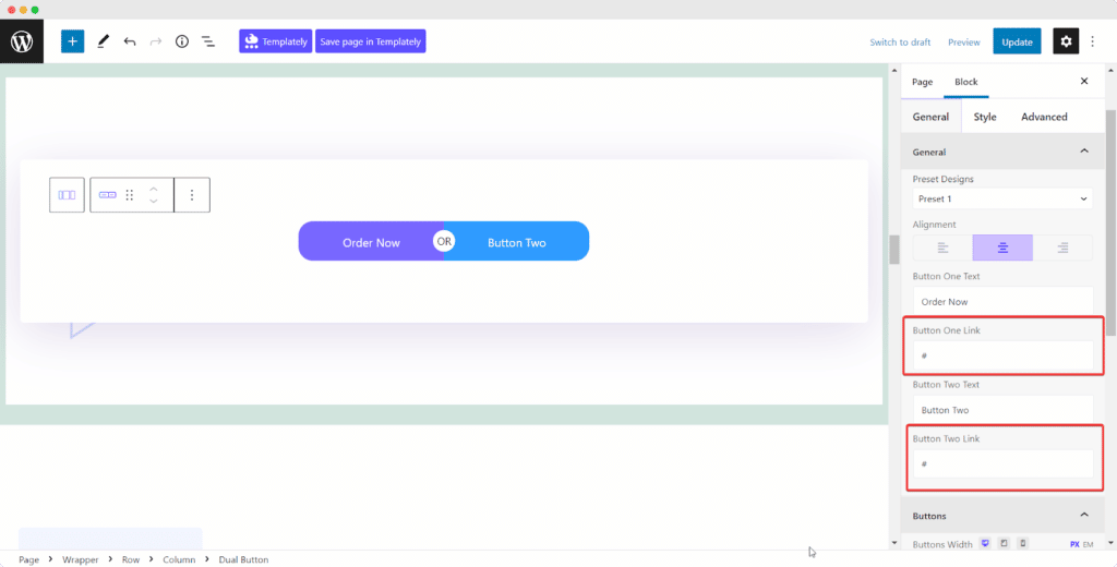 Guide: How To Create Dual Button In Gutenberg 9 Dual Button