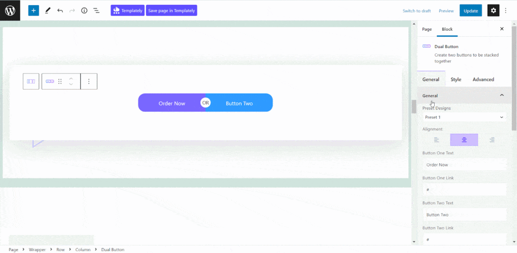 Guide: How To Create Dual Button In Gutenberg 8 Dual Button