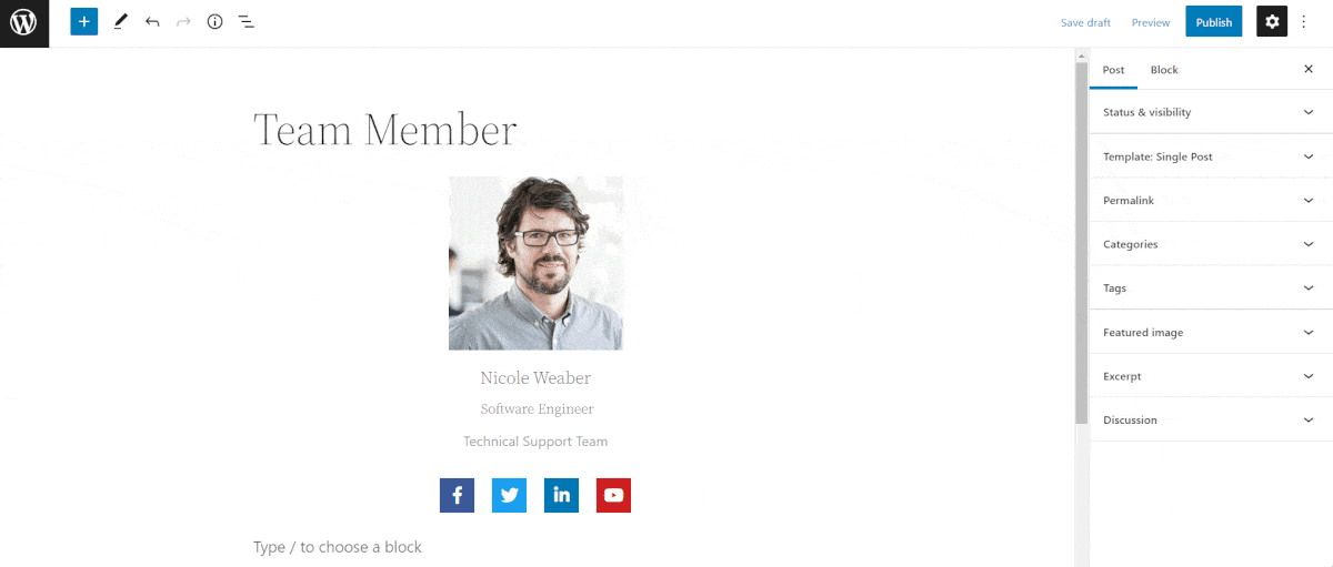 How To Create A Team Member Section In Gutenberg? 9 Team Member Section