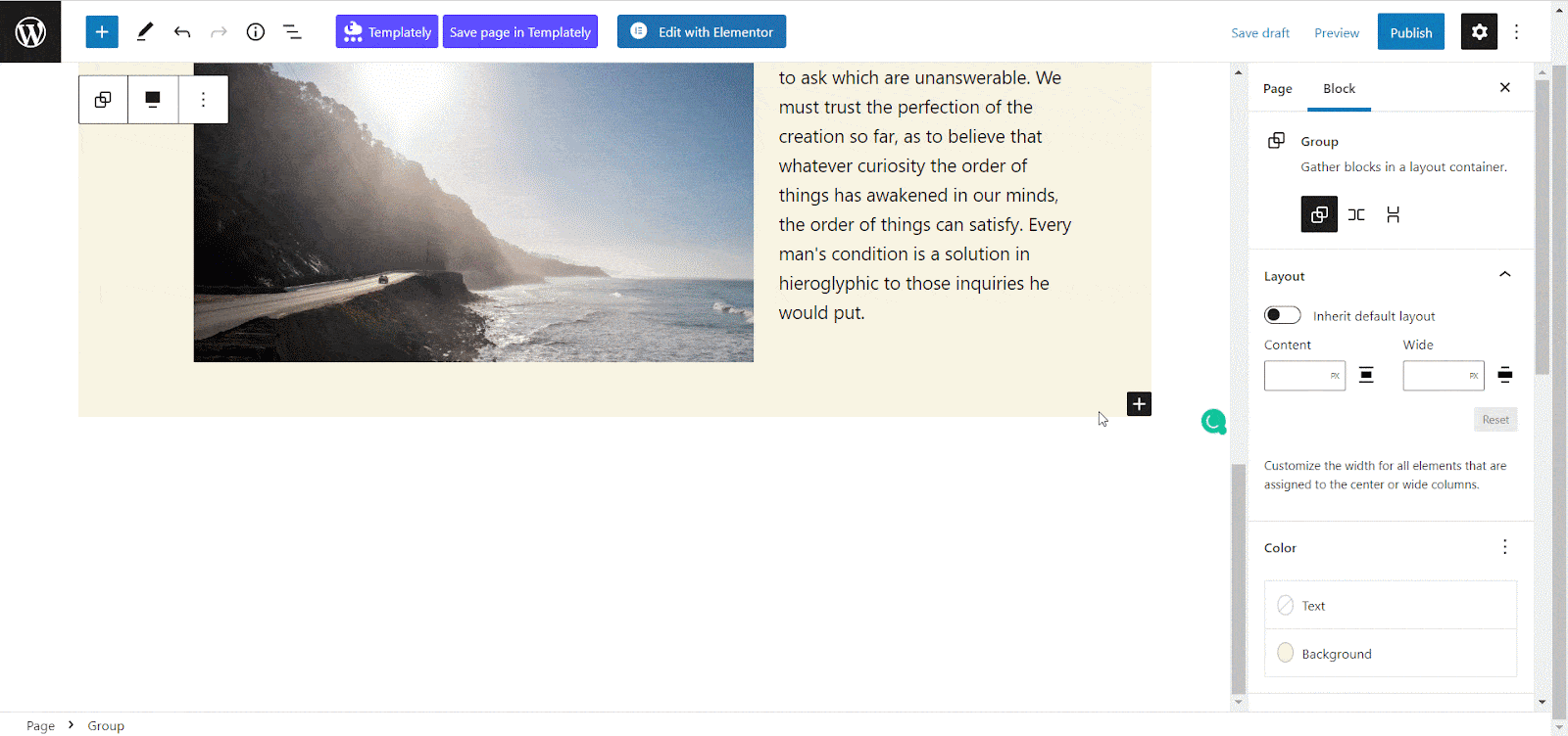 Web Page In Gutenberg