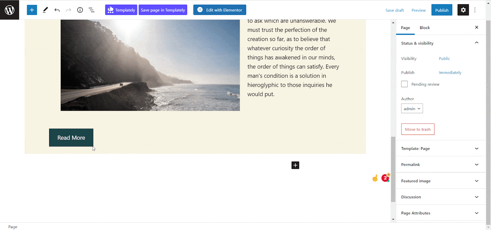 Web Page In Gutenberg