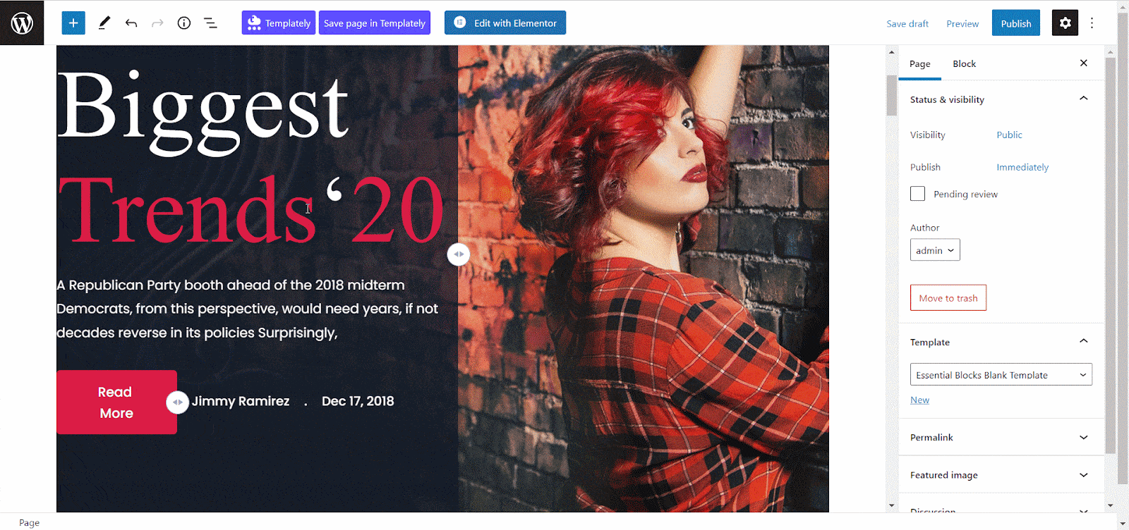 Web Page In Gutenberg