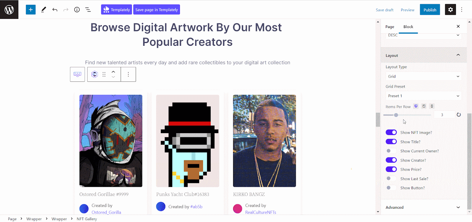 How To Create A WordPress NFT Gallery Website In Gutenberg? 13 NFT Gallery