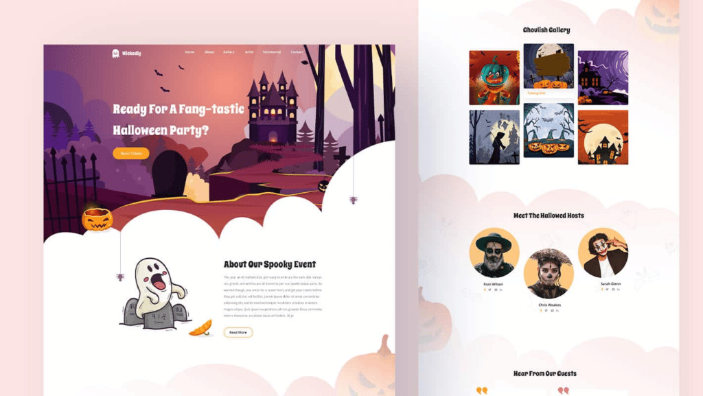 Best Spooky Halloween Website Template For WordPress & Gutenberg 6 Halloween website template
