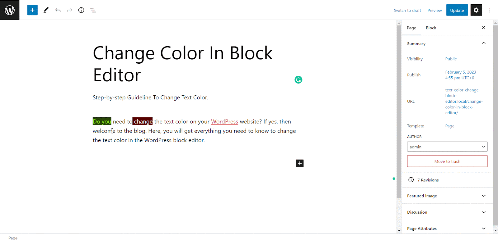 How To Change Text Color In WordPress