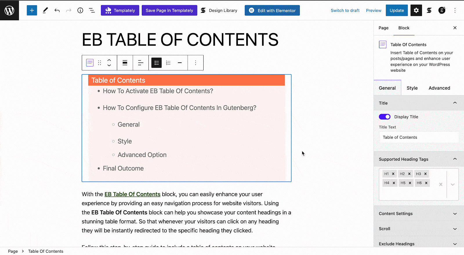 How To Use Table Of Contents To Make Your WordPress Posts Interactive 5 Table Of Contents