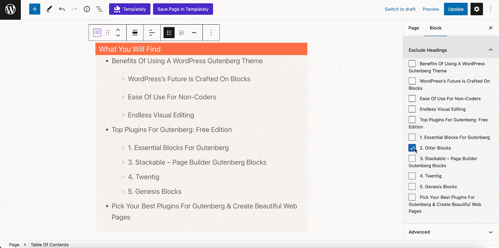 How To Use Table Of Contents To Make Your WordPress Posts Interactive 8 Table Of Contents