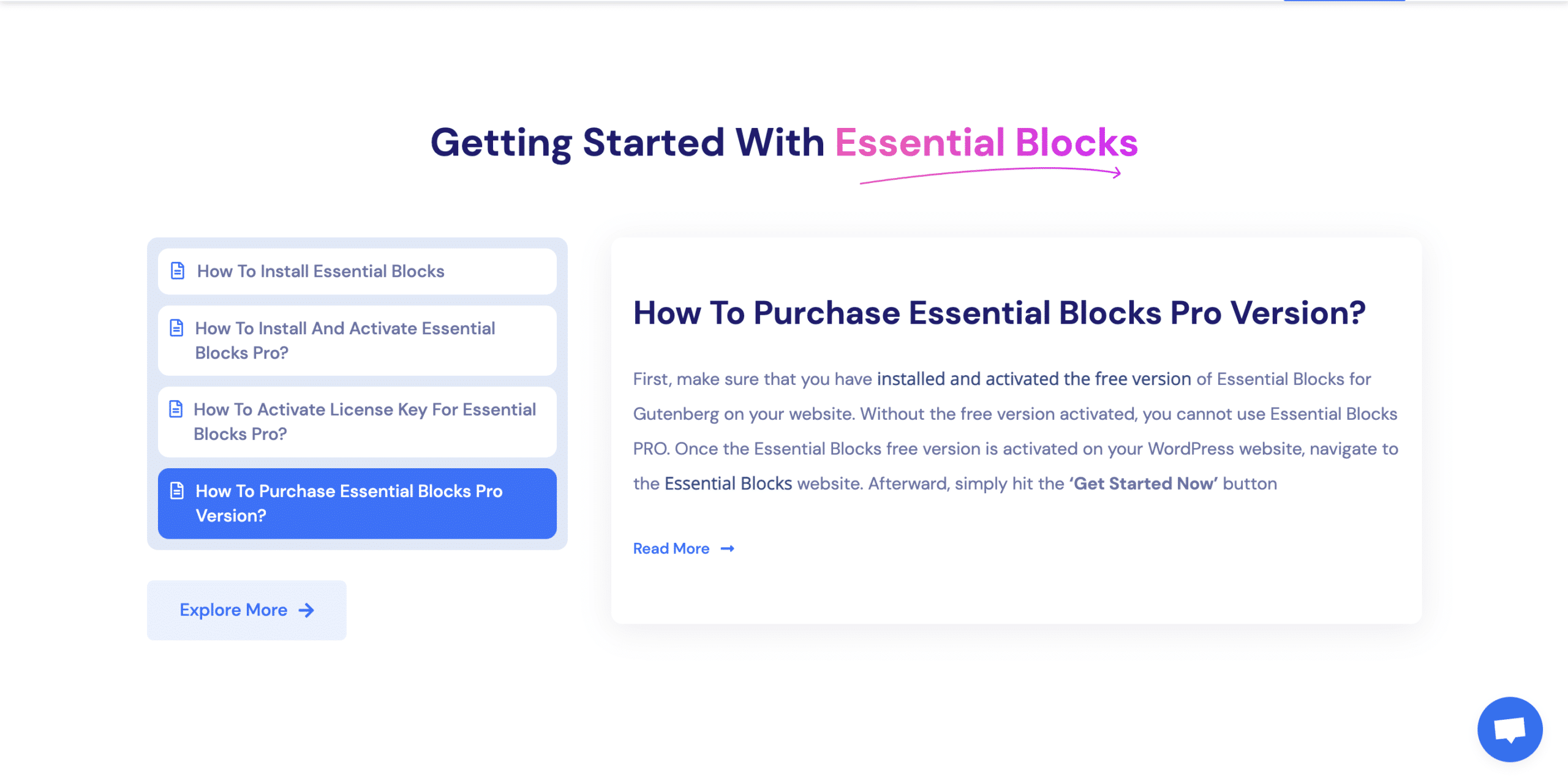 Docs for Essential Blocks