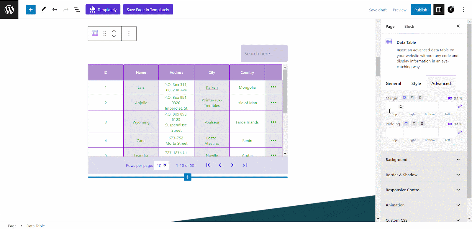 How To Create WordPress Data Table With Essential Blocks PRO To Display Important Data? 9 WordPress data table